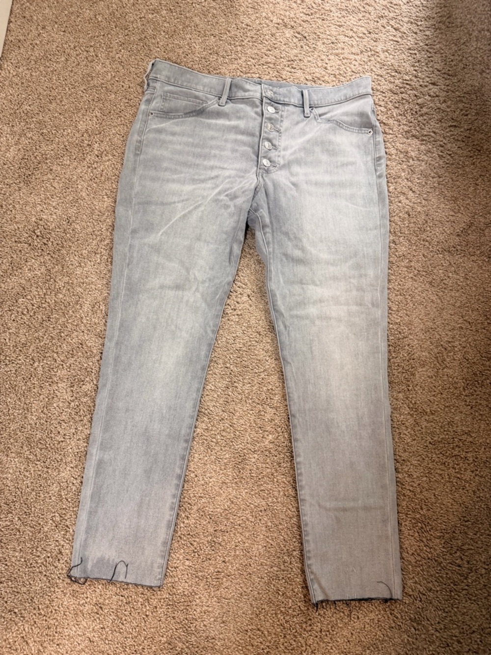 Express women’s Slim Straight Jeans in Light Gray